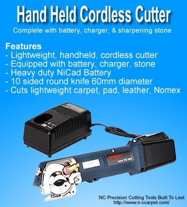 Cordless Hand Held Carpet, Leather, & Pad Cutter